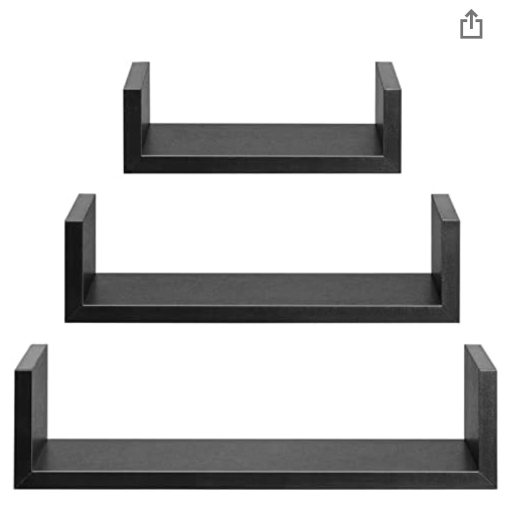 Black Floating Shelves (3pc)